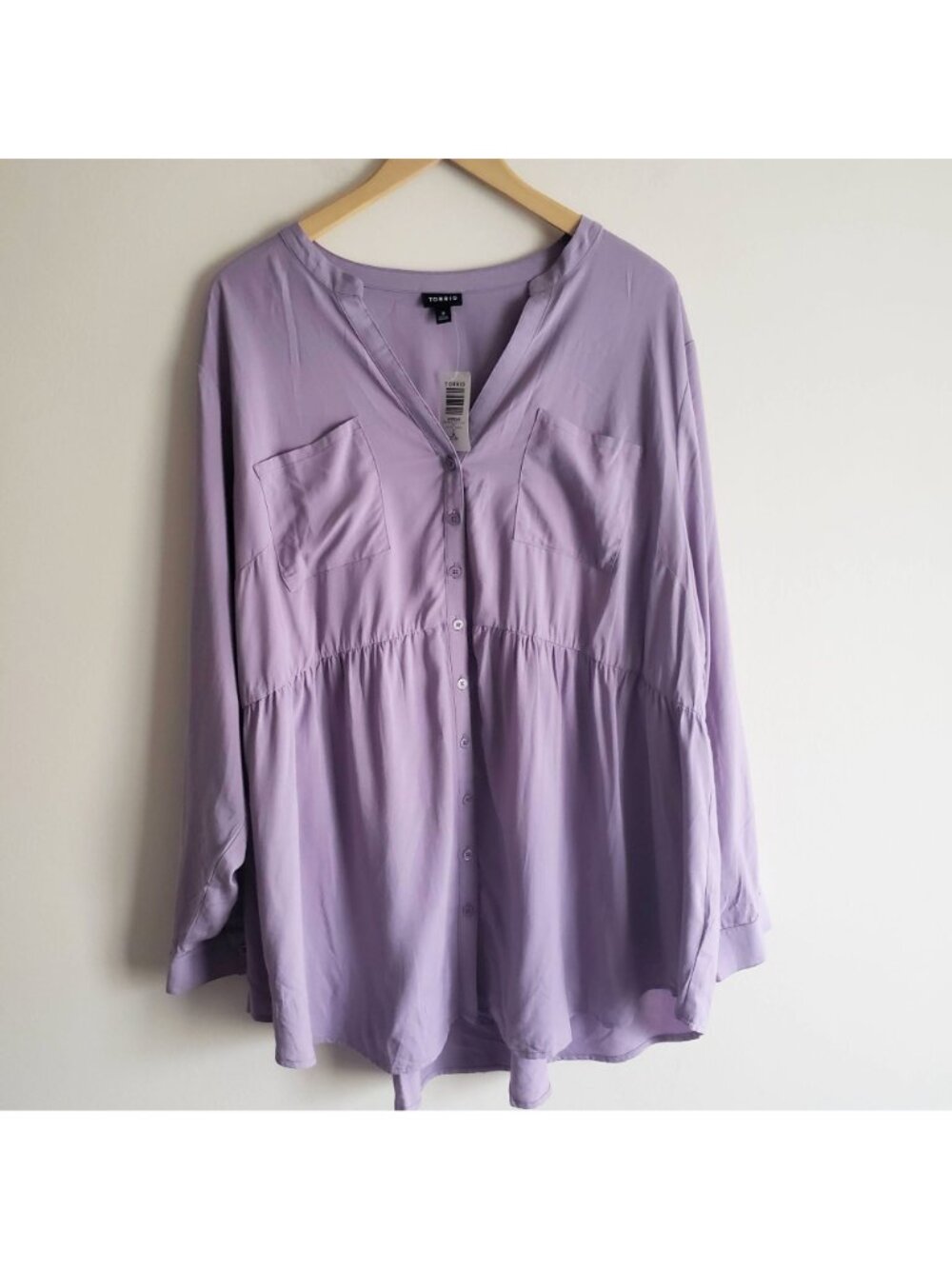 Torrid Emma Babydoll Tunic 3X NEW Lavender Relaxed Fit Flowy Blouse 3XL nwt - Picture 9 of 9